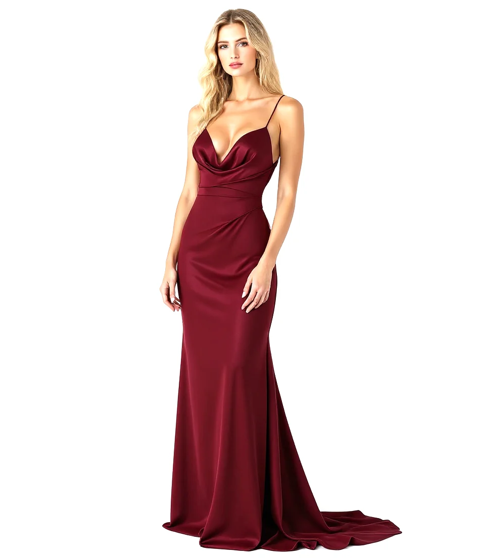 Vestido Nocturna en burdeos